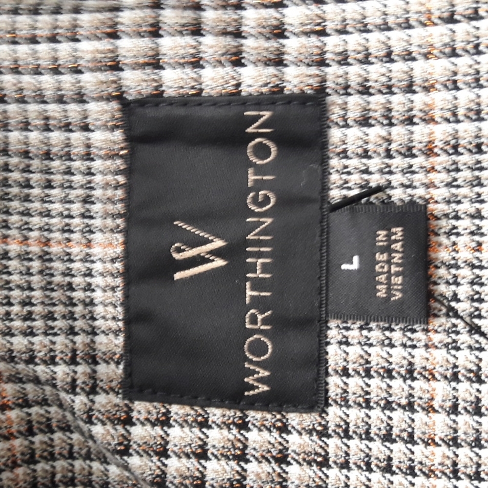 Worthington Women Plaid Jacket Size L Open Front Pockets Trendy - Picture 9 of 12